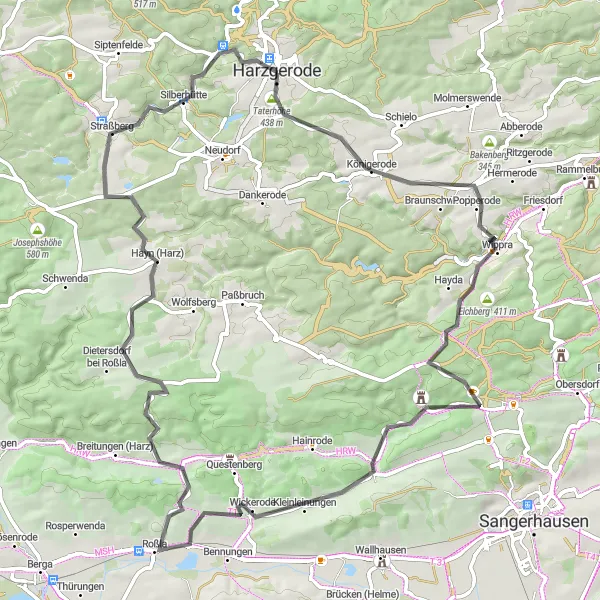 Karten-Miniaturansicht der Radinspiration "Erkundungstour durch den Harz: Straßentour" in Sachsen-Anhalt, Germany. Erstellt vom Tarmacs.app-Routenplaner für Radtouren
