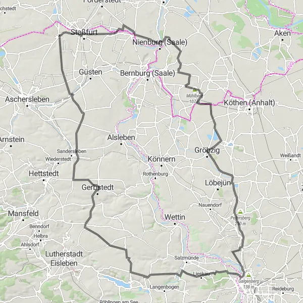 Karten-Miniaturansicht der Radinspiration "Road-Tour durch idyllische Dörfer und historische Stätten" in Sachsen-Anhalt, Germany. Erstellt vom Tarmacs.app-Routenplaner für Radtouren