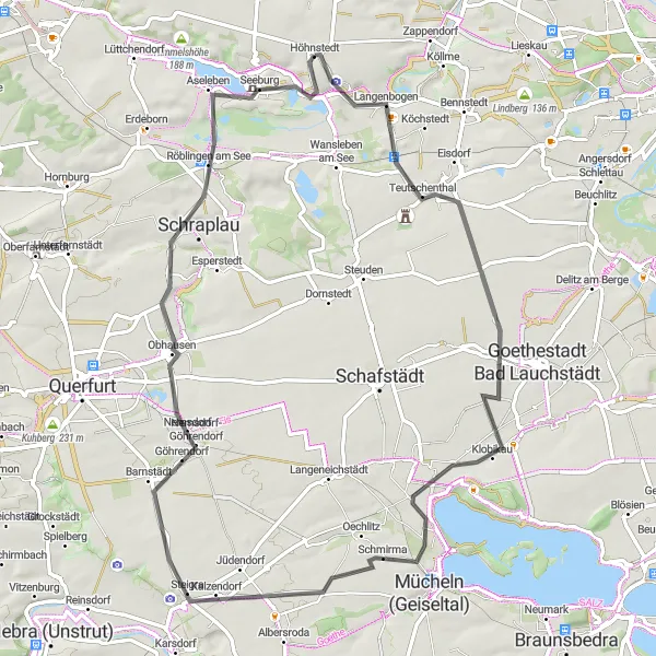 Karten-Miniaturansicht der Radinspiration "Saale-Unstrut Panoramablick Tour" in Sachsen-Anhalt, Germany. Erstellt vom Tarmacs.app-Routenplaner für Radtouren