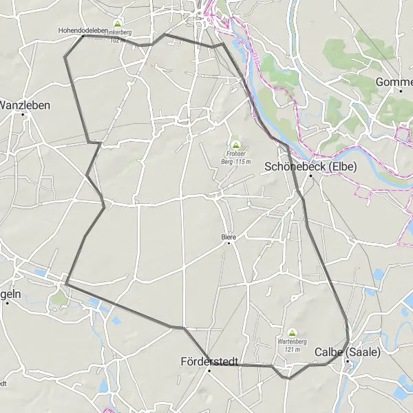 Map miniature of "The Sachsen-Anhalt Cycling Delight" cycling inspiration in Sachsen-Anhalt, Germany. Generated by Tarmacs.app cycling route planner