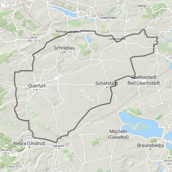 Karten-Miniaturansicht der Radinspiration "Großgräfendorf - Angersdorf Rundtour" in Sachsen-Anhalt, Germany. Erstellt vom Tarmacs.app-Routenplaner für Radtouren