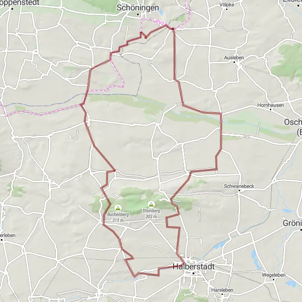 Map miniature of "The Telegrafenberg Circuit" cycling inspiration in Sachsen-Anhalt, Germany. Generated by Tarmacs.app cycling route planner