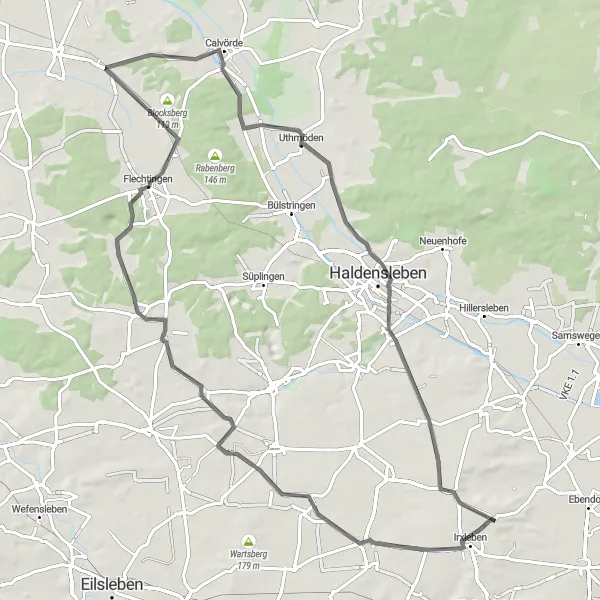 Karten-Miniaturansicht der Radinspiration "Rundtour Irxleben - Hohenwarsleben" in Sachsen-Anhalt, Germany. Erstellt vom Tarmacs.app-Routenplaner für Radtouren