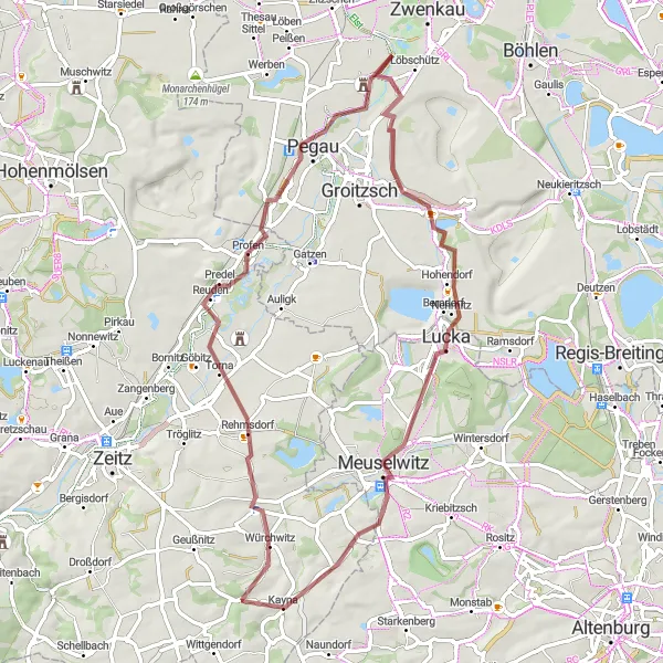 Karten-Miniaturansicht der Radinspiration "Versteckte Schätze von Würchwitz" in Sachsen-Anhalt, Germany. Erstellt vom Tarmacs.app-Routenplaner für Radtouren