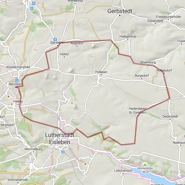Karten-Miniaturansicht der Radinspiration "Gravel-Rundtour rund um Sickberg" in Sachsen-Anhalt, Germany. Erstellt vom Tarmacs.app-Routenplaner für Radtouren