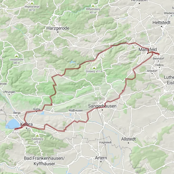 Karten-Miniaturansicht der Radinspiration "Wippra und Bismarck - Gravel Radtour" in Sachsen-Anhalt, Germany. Erstellt vom Tarmacs.app-Routenplaner für Radtouren
