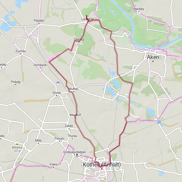 Karten-Miniaturansicht der Radinspiration "Schlösser und Landschaften" in Sachsen-Anhalt, Germany. Erstellt vom Tarmacs.app-Routenplaner für Radtouren