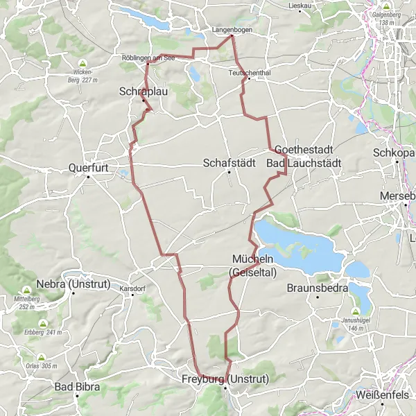 Karten-Miniaturansicht der Radinspiration "Geheimnisvolles Geiseltal" in Sachsen-Anhalt, Germany. Erstellt vom Tarmacs.app-Routenplaner für Radtouren