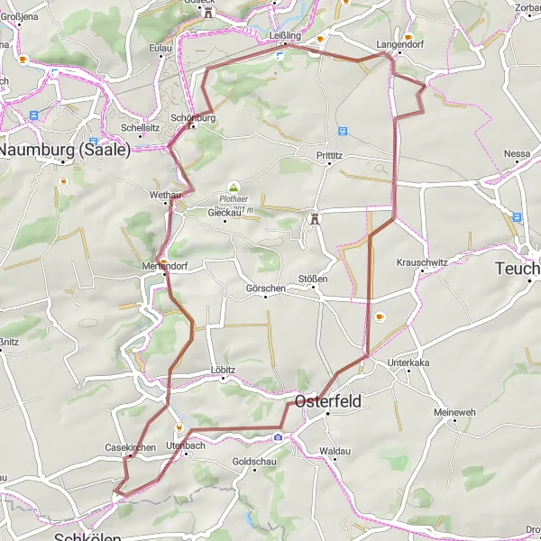 Karten-Miniaturansicht der Radinspiration "Weinberge und Schlösser Tour" in Sachsen-Anhalt, Germany. Erstellt vom Tarmacs.app-Routenplaner für Radtouren