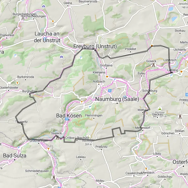 Map miniature of "Cultural Landmarks and Natural Beauty" cycling inspiration in Sachsen-Anhalt, Germany. Generated by Tarmacs.app cycling route planner