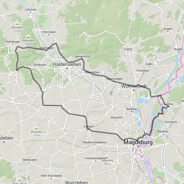 Karten-Miniaturansicht der Radinspiration "Historische Road-Tour mit Ausblicken" in Sachsen-Anhalt, Germany. Erstellt vom Tarmacs.app-Routenplaner für Radtouren