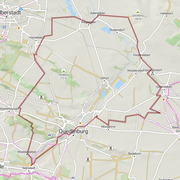 Karten-Miniaturansicht der Radinspiration "Rundtour Neinstedt - Teufelsmauer Königstein" in Sachsen-Anhalt, Germany. Erstellt vom Tarmacs.app-Routenplaner für Radtouren