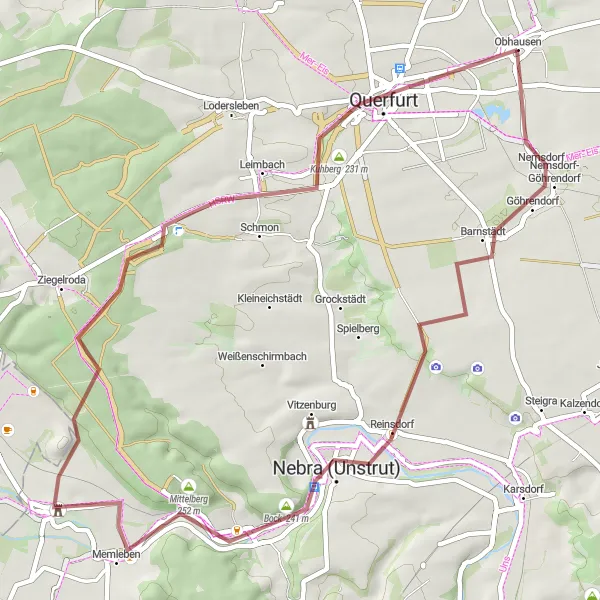 Map miniature of "Unstruttal Discovery" cycling inspiration in Sachsen-Anhalt, Germany. Generated by Tarmacs.app cycling route planner