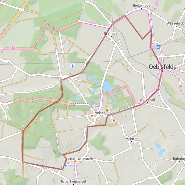 Karten-Miniaturansicht der Radinspiration "Erkundung der Umgebung von Oebisfelde" in Sachsen-Anhalt, Germany. Erstellt vom Tarmacs.app-Routenplaner für Radtouren