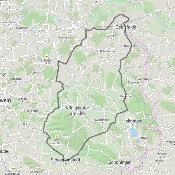 Map miniature of "Discover the Heart of Wolfenbüttel" cycling inspiration in Sachsen-Anhalt, Germany. Generated by Tarmacs.app cycling route planner