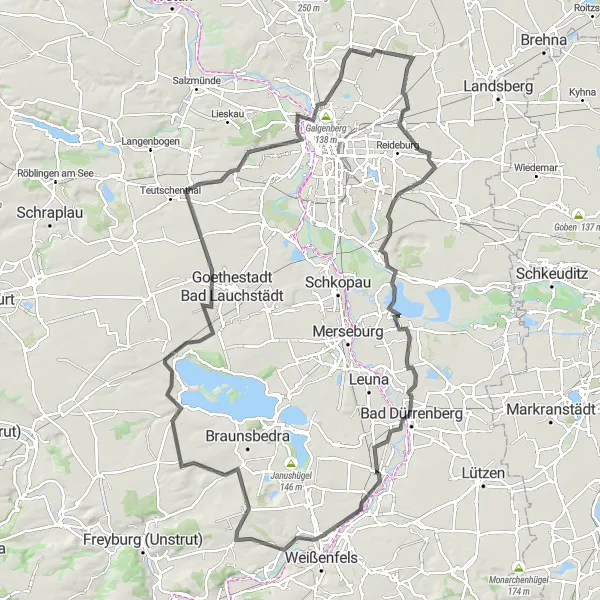 Karten-Miniaturansicht der Radinspiration "Panorama-Radtour durch Sachsen-Anhalt" in Sachsen-Anhalt, Germany. Erstellt vom Tarmacs.app-Routenplaner für Radtouren