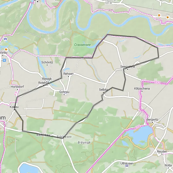 Karten-Miniaturansicht der Radinspiration "Durch das Elb-Feld" in Sachsen-Anhalt, Germany. Erstellt vom Tarmacs.app-Routenplaner für Radtouren
