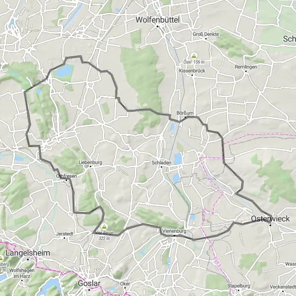 Karten-Miniaturansicht der Radinspiration "Roadtrip durch Osterwieck und Umgebung" in Sachsen-Anhalt, Germany. Erstellt vom Tarmacs.app-Routenplaner für Radtouren