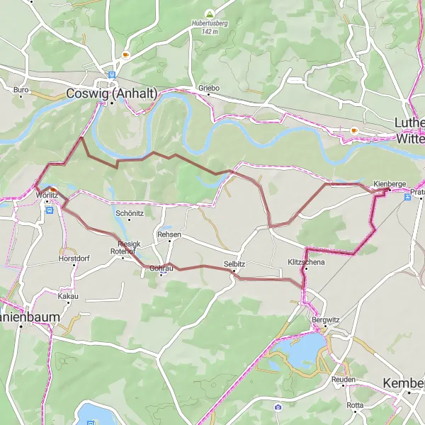 Map miniature of "Seegrehna to Weinberg Loop" cycling inspiration in Sachsen-Anhalt, Germany. Generated by Tarmacs.app cycling route planner