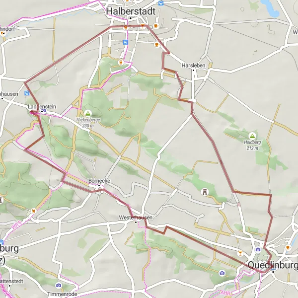 Karten-Miniaturansicht der Radinspiration "Bergpanorama von Quedlinburg bis Halberstadt" in Sachsen-Anhalt, Germany. Erstellt vom Tarmacs.app-Routenplaner für Radtouren