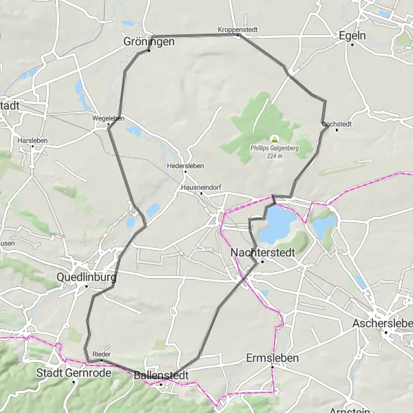 Map miniature of "Exploring the Harz Mountains" cycling inspiration in Sachsen-Anhalt, Germany. Generated by Tarmacs.app cycling route planner