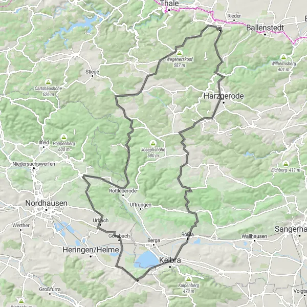 Karten-Miniaturansicht der Radinspiration "Rundweg durch den Harz" in Sachsen-Anhalt, Germany. Erstellt vom Tarmacs.app-Routenplaner für Radtouren