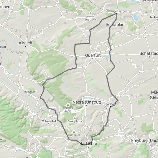 Karten-Miniaturansicht der Radinspiration "Schraplau und Berglandschaften" in Sachsen-Anhalt, Germany. Erstellt vom Tarmacs.app-Routenplaner für Radtouren