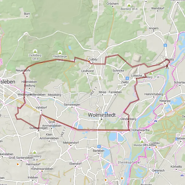 Karten-Miniaturansicht der Radinspiration "Rundtour durch die Magdeburger Börde" in Sachsen-Anhalt, Germany. Erstellt vom Tarmacs.app-Routenplaner für Radtouren