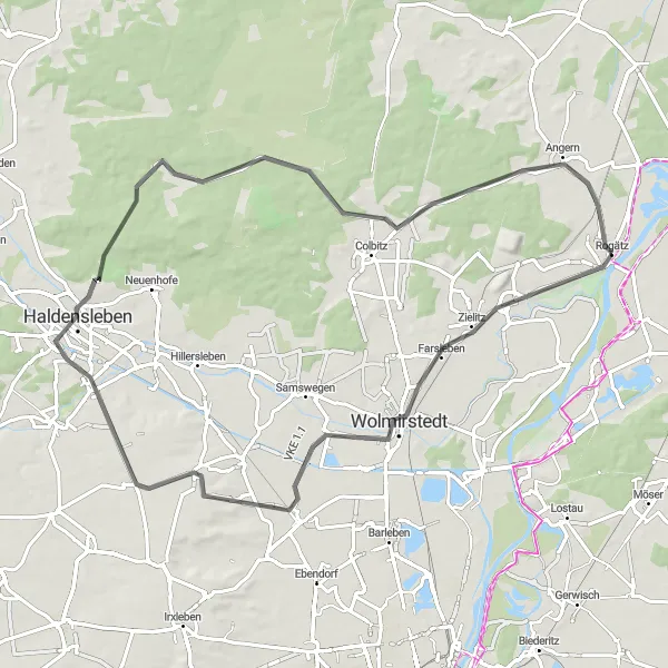 Karten-Miniaturansicht der Radinspiration "Road-Tour durch historische Ortschaften" in Sachsen-Anhalt, Germany. Erstellt vom Tarmacs.app-Routenplaner für Radtouren