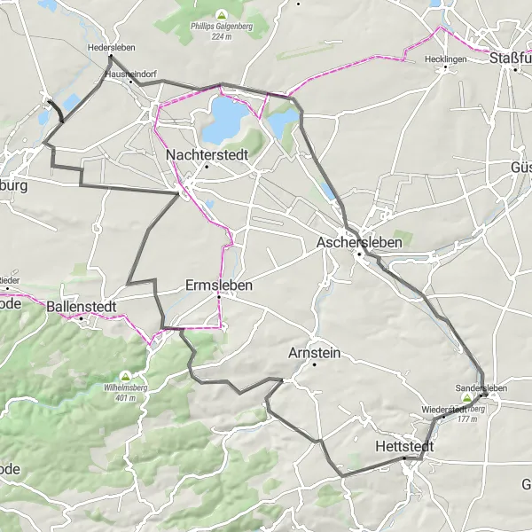 Map miniature of "The Gems of Sachsen-Anhalt" cycling inspiration in Sachsen-Anhalt, Germany. Generated by Tarmacs.app cycling route planner