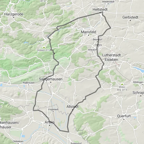 Map miniature of "Harz Hills Tour" cycling inspiration in Sachsen-Anhalt, Germany. Generated by Tarmacs.app cycling route planner