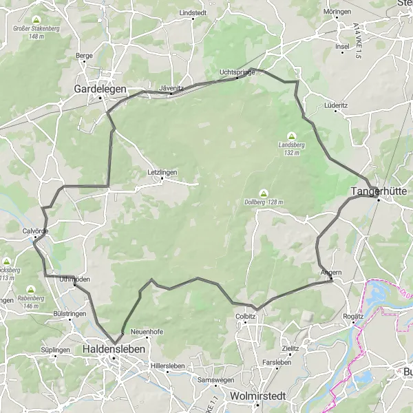 Karten-Miniaturansicht der Radinspiration "Die Hügel von Sachsen-Anhalt erkunden" in Sachsen-Anhalt, Germany. Erstellt vom Tarmacs.app-Routenplaner für Radtouren