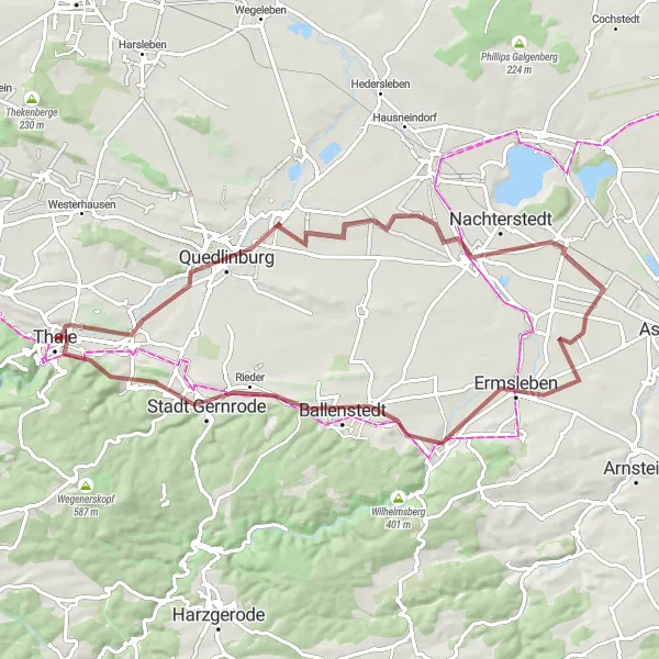 Karten-Miniaturansicht der Radinspiration "Münzenberg und Stadt Hoym Radtour" in Sachsen-Anhalt, Germany. Erstellt vom Tarmacs.app-Routenplaner für Radtouren