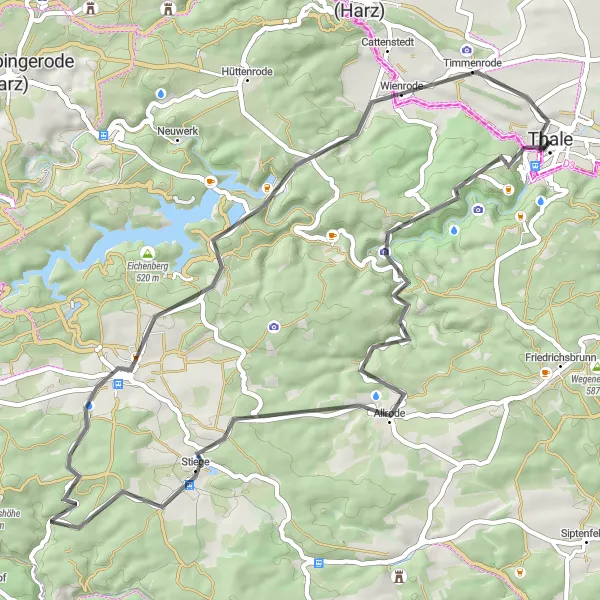 Map miniature of "Harz Adventure: Exploring the Natural Wonders" cycling inspiration in Sachsen-Anhalt, Germany. Generated by Tarmacs.app cycling route planner