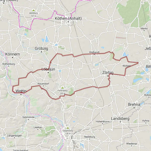 Karten-Miniaturansicht der Radinspiration "Entdeckungstour zu den Highlights zwischen Zörbig und Löberitz" in Sachsen-Anhalt, Germany. Erstellt vom Tarmacs.app-Routenplaner für Radtouren