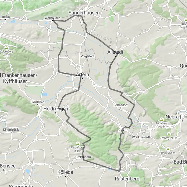 Map miniature of "The Hessische Schweiz Century Ride" cycling inspiration in Sachsen-Anhalt, Germany. Generated by Tarmacs.app cycling route planner