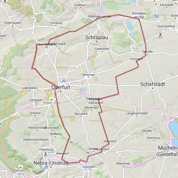 Map miniature of "Wansleben Gravel Route 2" cycling inspiration in Sachsen-Anhalt, Germany. Generated by Tarmacs.app cycling route planner