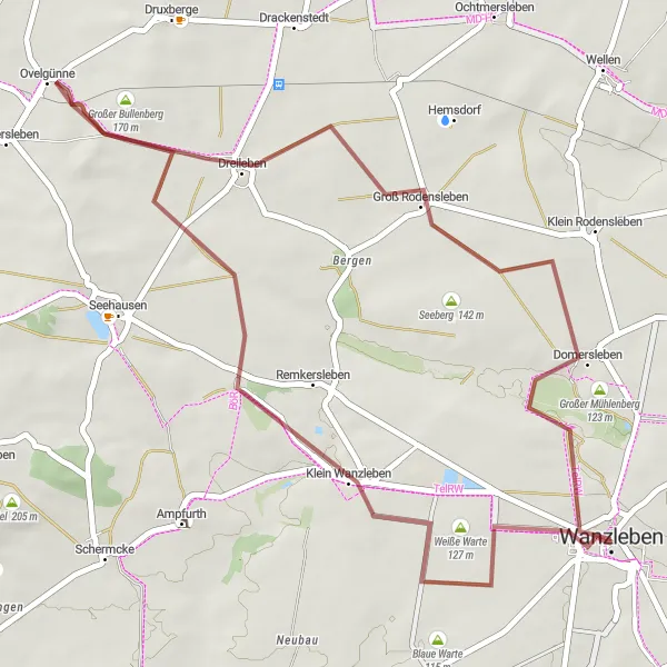 Map miniature of "Gravel Adventure in the Heart of Saxony-Anhalt" cycling inspiration in Sachsen-Anhalt, Germany. Generated by Tarmacs.app cycling route planner