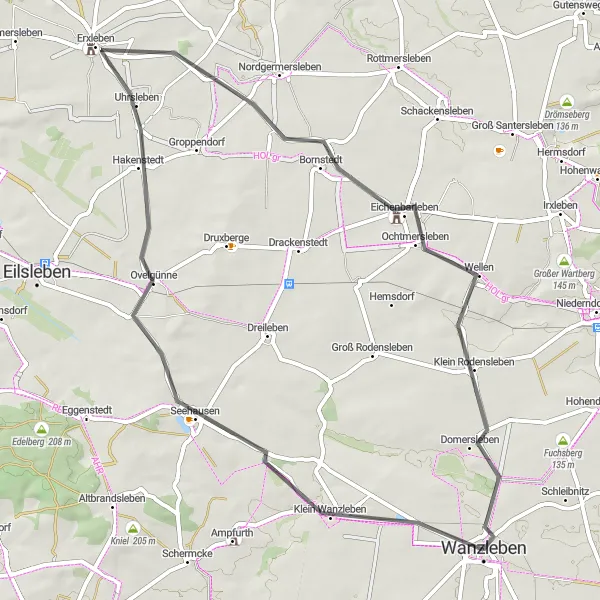 Karten-Miniaturansicht der Radinspiration "Herrenhäuser und Landschaften" in Sachsen-Anhalt, Germany. Erstellt vom Tarmacs.app-Routenplaner für Radtouren
