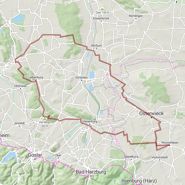 Map miniature of "Hopfenberg Gravel Adventure" cycling inspiration in Sachsen-Anhalt, Germany. Generated by Tarmacs.app cycling route planner