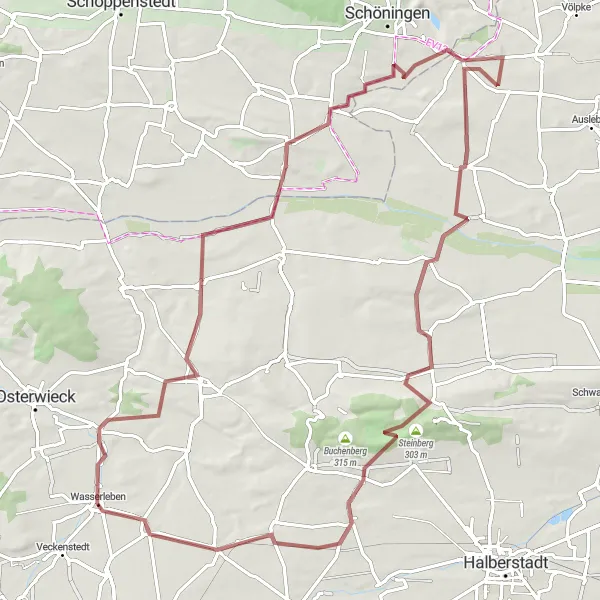 Map miniature of "The Harz Hills Gravel Adventure Loop" cycling inspiration in Sachsen-Anhalt, Germany. Generated by Tarmacs.app cycling route planner