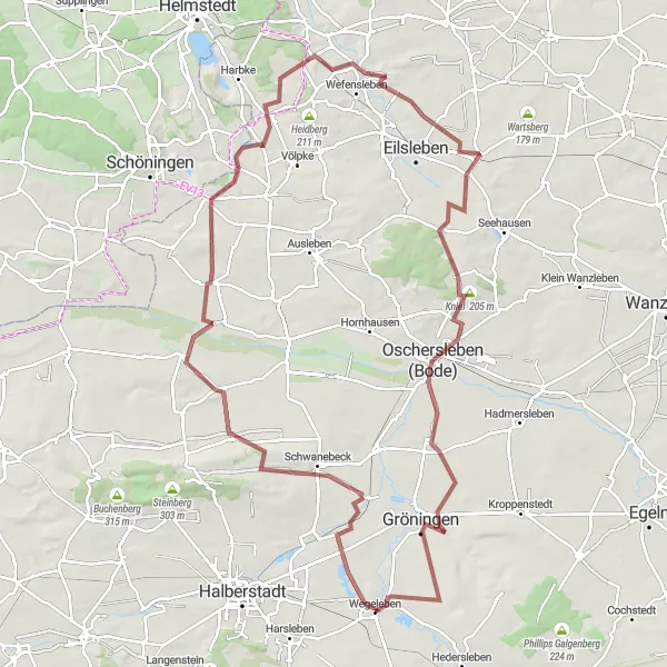 Map miniature of "Harz Gravel Challenge" cycling inspiration in Sachsen-Anhalt, Germany. Generated by Tarmacs.app cycling route planner