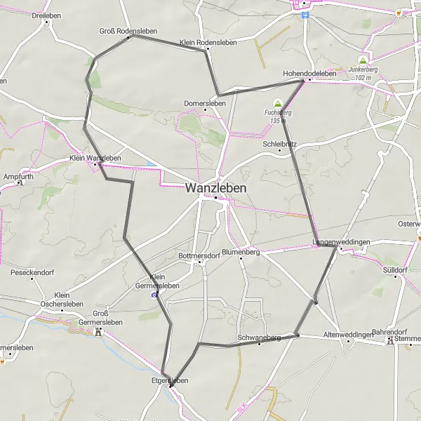 Map miniature of "Exploring the Countryside by Bike" cycling inspiration in Sachsen-Anhalt, Germany. Generated by Tarmacs.app cycling route planner