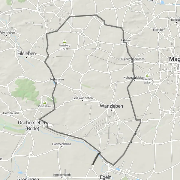 Map miniature of "Riverside Adventure to Historic Landmarks" cycling inspiration in Sachsen-Anhalt, Germany. Generated by Tarmacs.app cycling route planner