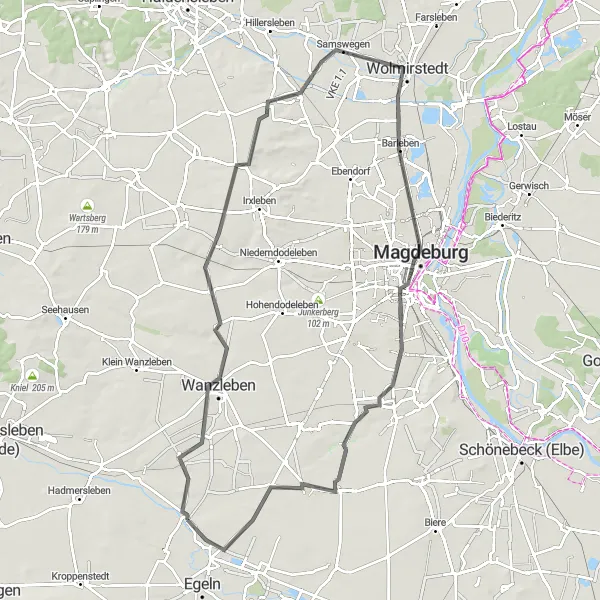 Map miniature of "From Hills to Harmony - Exploring Rural Beauty" cycling inspiration in Sachsen-Anhalt, Germany. Generated by Tarmacs.app cycling route planner