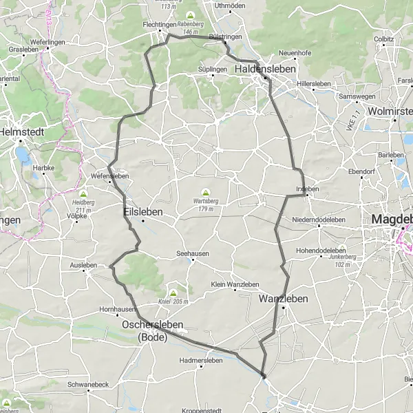Karten-Miniaturansicht der Radinspiration "Große Rundtour durch Oschersleben und Umgebung" in Sachsen-Anhalt, Germany. Erstellt vom Tarmacs.app-Routenplaner für Radtouren