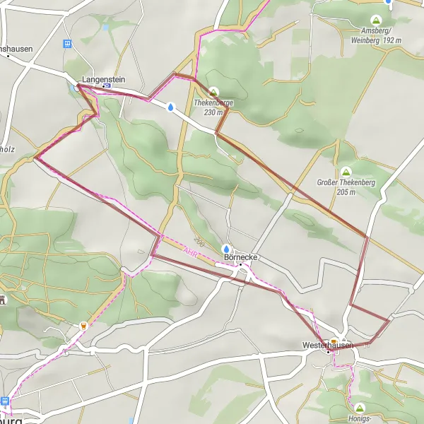 Map miniature of "Gravel Loop: Westerhausen to Langenstein" cycling inspiration in Sachsen-Anhalt, Germany. Generated by Tarmacs.app cycling route planner