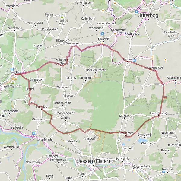 Karten-Miniaturansicht der Radinspiration "Abenteuerliche Fahrt durch die Natur" in Sachsen-Anhalt, Germany. Erstellt vom Tarmacs.app-Routenplaner für Radtouren