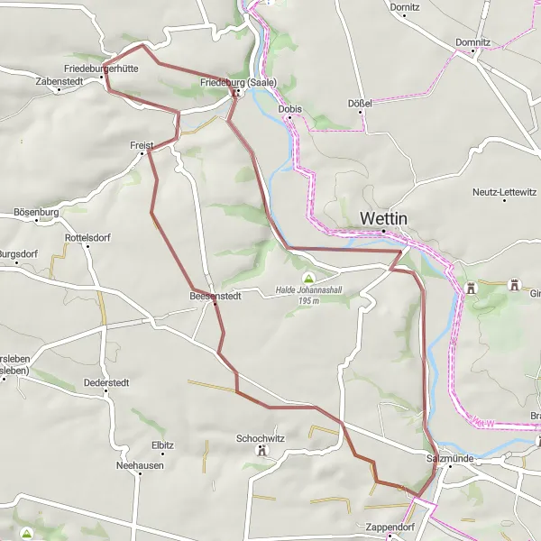 Karten-Miniaturansicht der Radinspiration "Rundtour um Zappendorf" in Sachsen-Anhalt, Germany. Erstellt vom Tarmacs.app-Routenplaner für Radtouren