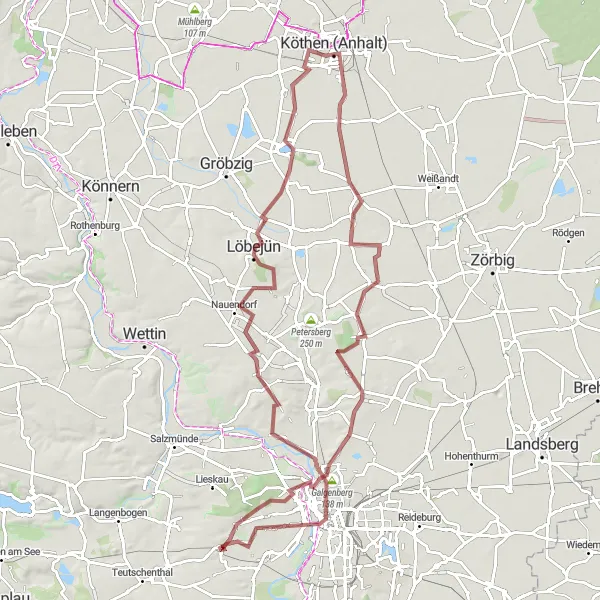 Karten-Miniaturansicht der Radinspiration "Gravelabenteuer um Görzig" in Sachsen-Anhalt, Germany. Erstellt vom Tarmacs.app-Routenplaner für Radtouren